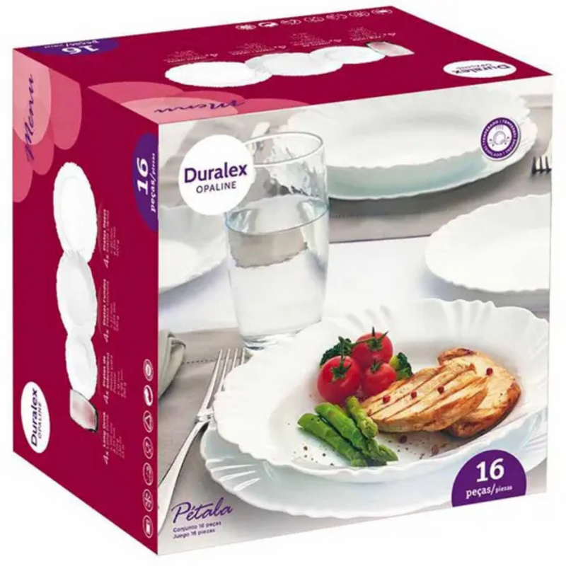 Aparelho De Jantar Pétala Duralex 16 Peças