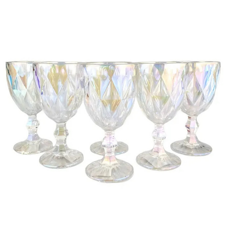 Taça de Vidro Diamond Rainbow Metalizada – 325 ml