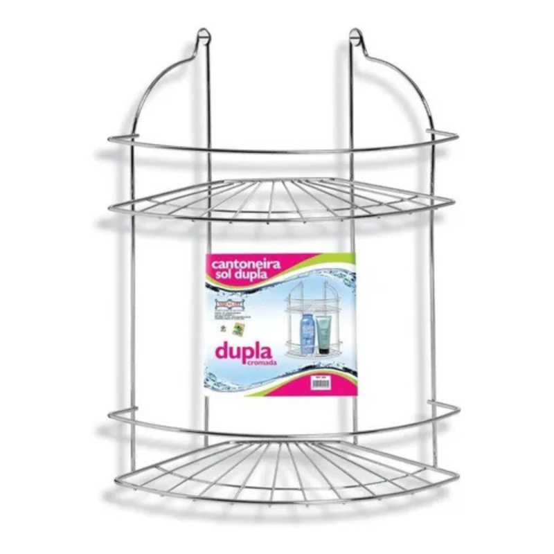 Porta Shampoo Duplo Niquelart – Aço Cromado