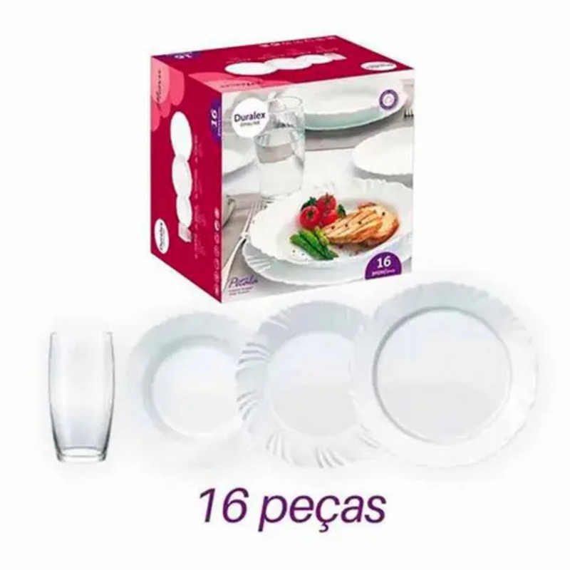 Aparelho De Jantar Pétala Duralex 16 Peças