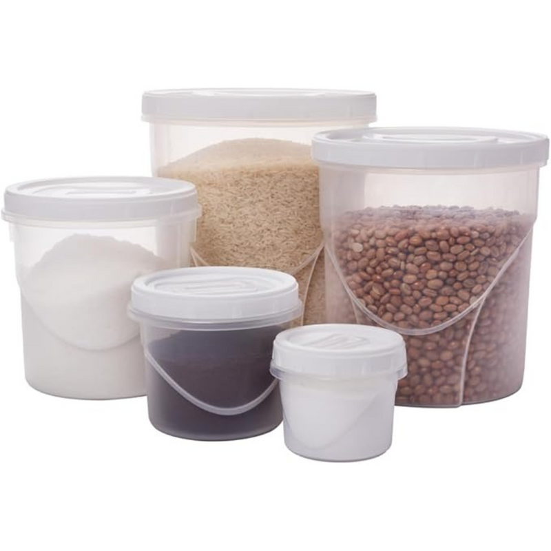 Kit 5 Potes Porta Mantimentos Plasutil – Tampa Rosca