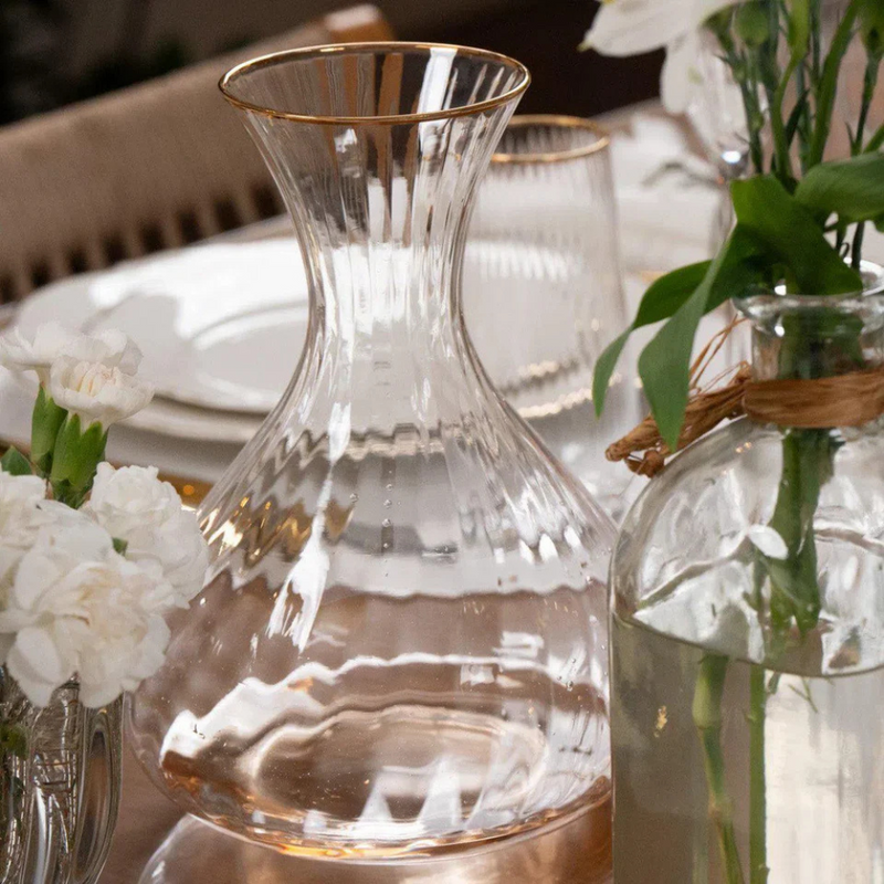Decanter de Cristal Ecológico com Fio de Ouro Optic 1,5L – Wolff
