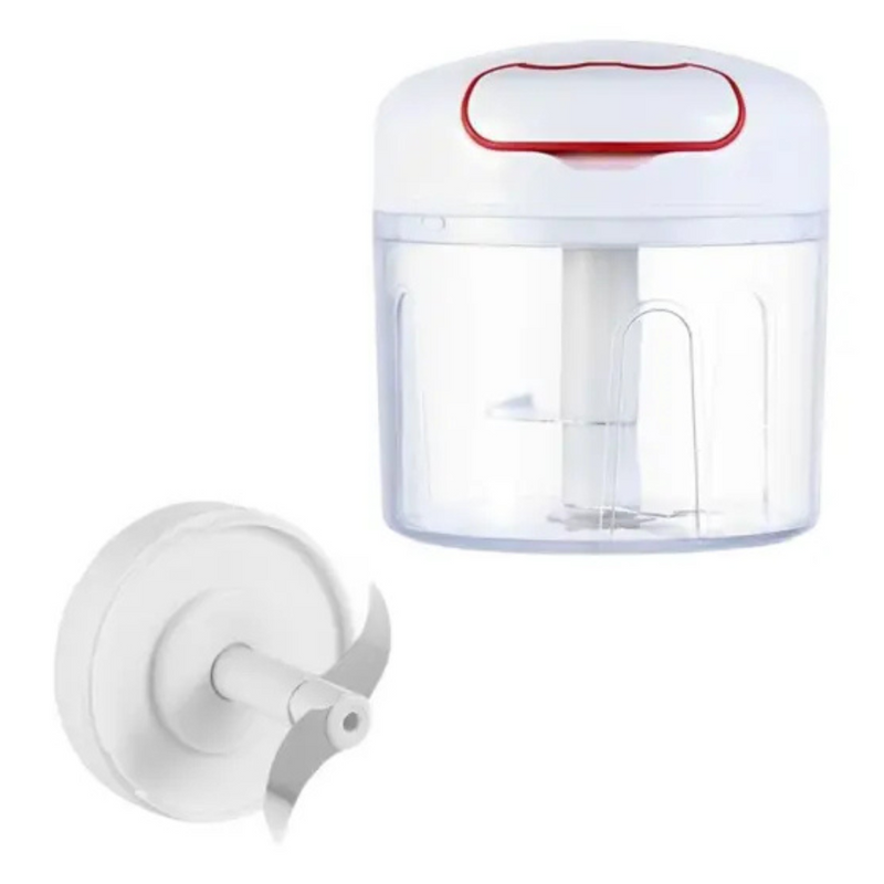 Mini Processador Triturador Manual com 2 Lâminas em Inox