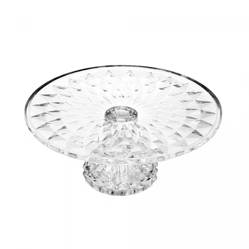 Prato para Bolo de Cristal com Pé Diamond – Lyor