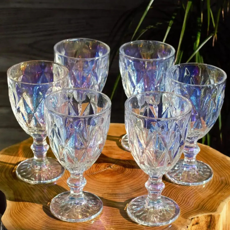 Taça de Vidro Diamond Rainbow Metalizada – 325 ml