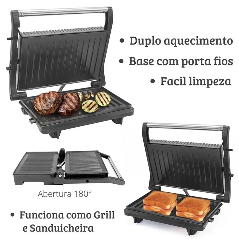 Grill Sanduicheira Elétrico A5 Prime Austin Duplo Aquecimento 750W